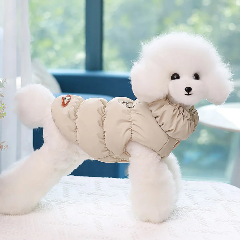 Fluffy down vest for pets